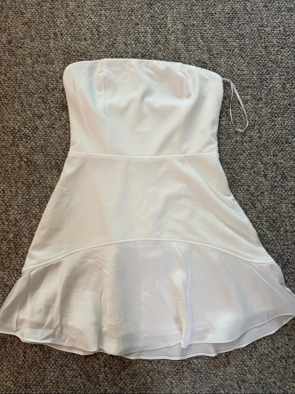 Lulus Strapless White Flared Hem Dress